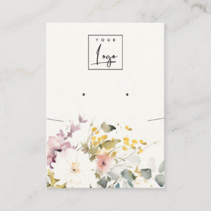 Mjuk Pastel-Blommigt Visning för Logotyp för avläs Visitkort