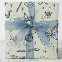 Mjuk pastel Blue & Sage Boho Baby Kryp Kids Baby Presentpapper