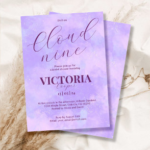 Mjuk Pastel Cloud Nine-Möhippa Inbjudningar