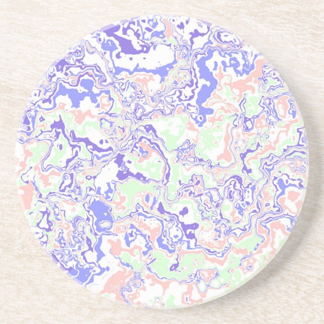 Mjuk pastel Funky Boho Retro Abstrakt Marble Underlägg (Framsidan)