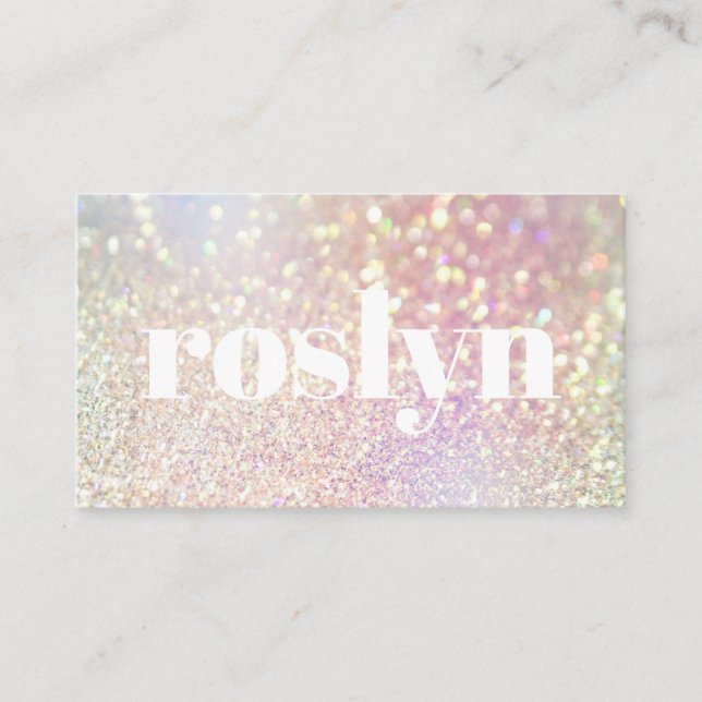 Mjuk pastel Glitter-holografisk konfektion Visitkort (Framsida)