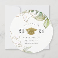 Mjuk pastel Guld Grönt Foliage Studentmössa