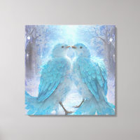 *~* Mjuk Pastel Love birds AP54 Art Winter