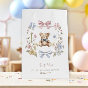 Mjuk Pastel Nalle Baby Shower-Tack-fack