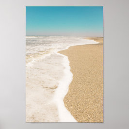 Mjuk pastel Ocean Sandy Beach Himlar Vågar Skam Poster