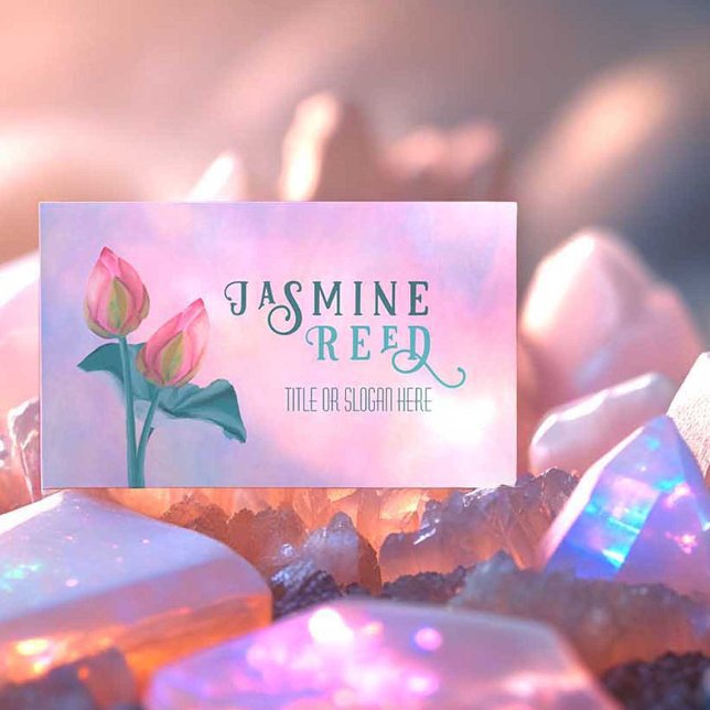 Mjuk pastel Opalescent Lotus Flower Esthetician Visitkort (If you a Reiki Master or an Healing Energy Therapist, this is the perfect beautiful business card!)