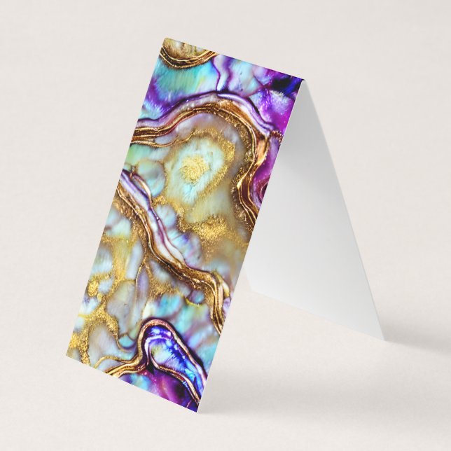 Mjuk Pastel Paua Snäcka Färg, flytande alkohol Blä Visitkort (Framsida)