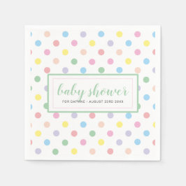 Mjuk Pastel Polka dots Baby Shower Papper Pappersservett