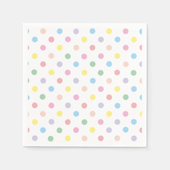 Mjuk Pastel Polka dots Pappersservett (Framsidan)