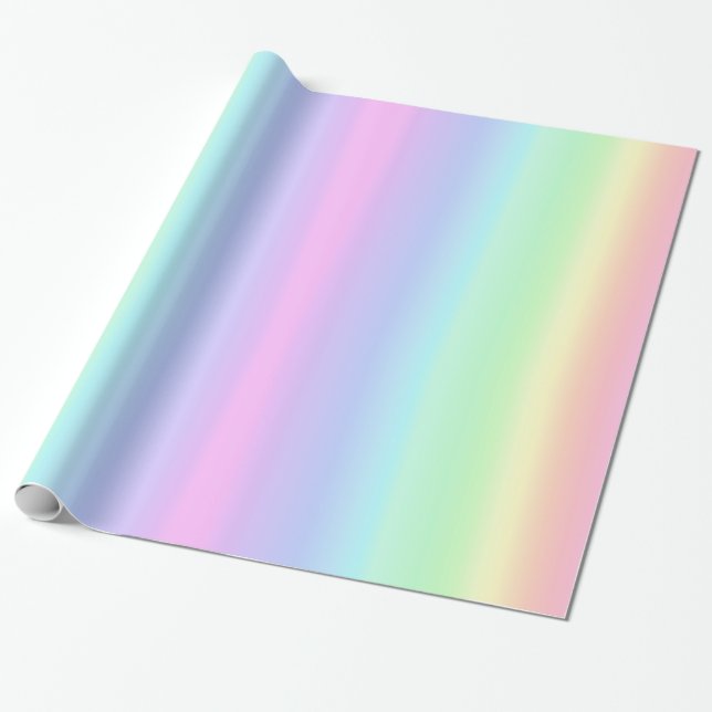 Mjuk pastel Rainbow Aesthetic Gradient Presentpapper (Utrullad)