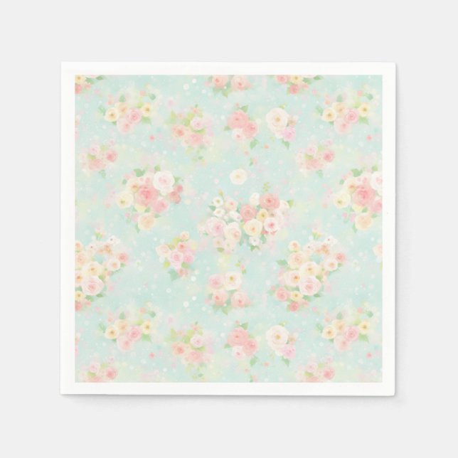 Mjuk Pastel Ro Mönster på Aqua Background Pappersservett (Framsidan)