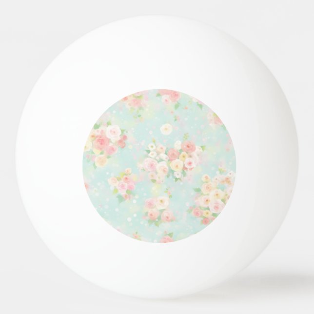 Mjuk Pastel Ro Mönster på Aqua Background Pingisboll (Framsidan)