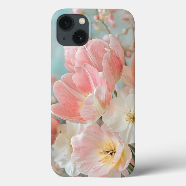 Mjuk Pastel Vår blommor Design Delikata Blommigtar (Baksida)