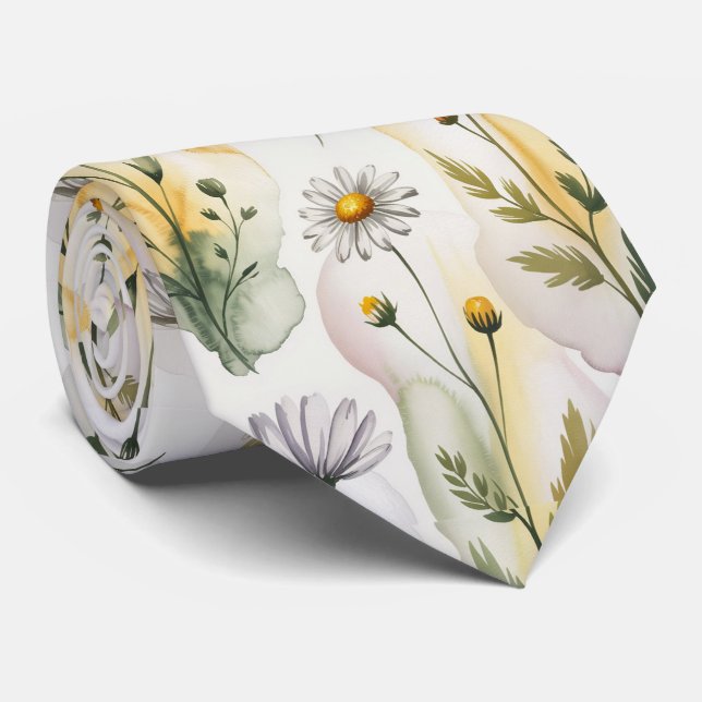 Mjuk pastell akvarellblomma  slips (Rullad)