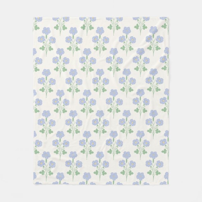 Mjuk Pastell Ängsblomma Flortäcke Fleecefilt (Framsidan)