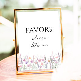 Mjuk Pastell Blommig Vildblomma Bröllopspresentssk Poster
