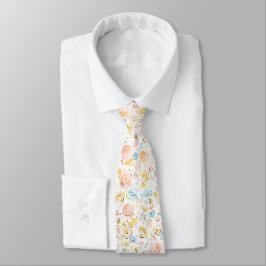 Mjuk Pastell Blommig Whimsisk Bröllopshalsduk Slips