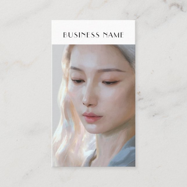 Mjuk Pastell Estetisk Kvinna Finkonst Visitkort (Framsida)