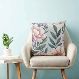 Mjuk Pastell Färger Blommönster Kudde
