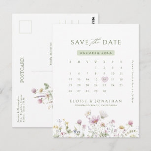 Mjuk Pastell Födelsedagsblomma Kalender Spara Datu Vykort