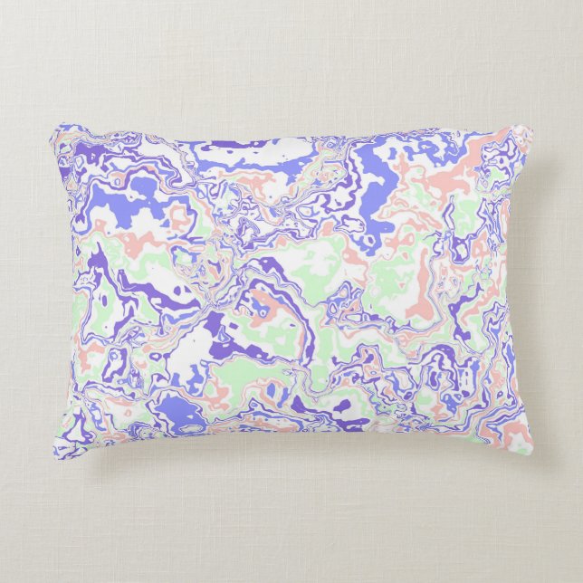 Mjuk Pastell Funky Boho Retro Abstrakt Marmor Prydnadskudde (Framsidan)