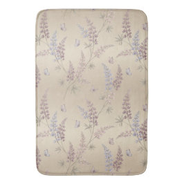 Mjuk Pastell Lupin & Fjärilsängmönster Badrumsmatta