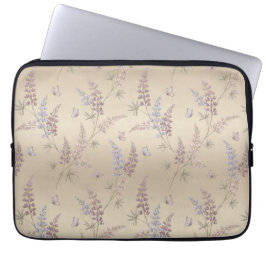 Mjuk Pastell Lupin & Fjärilsängmönster Laptop Fodral