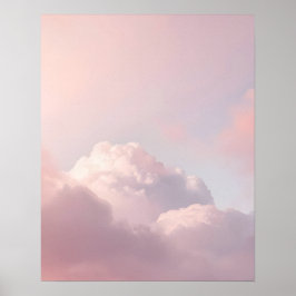 Mjuk pastell molnig himmel konsttryck poster