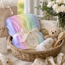 Mjuk Pastell Ombre Regnbåge Baby Shower Nyfödd Fleecefilt