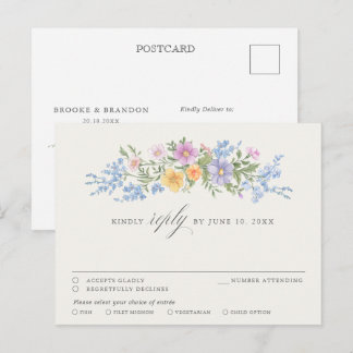 Mjuk Pastell Ornamentalt Vårträdgårds Blommig chic Vykort