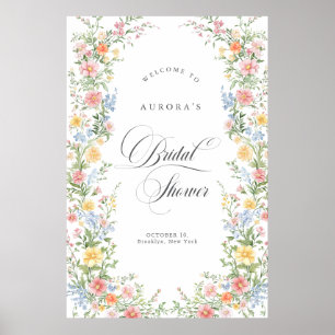 Mjuk Pastell Ornamenterad Vår Bröllopsfest Välkomm Poster