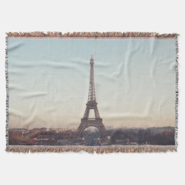 Mjuk Pastell Paris Eiffeltornet Konst Filt (Framsidan)