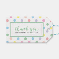 Mjuk Pastell Prickar Baby Shower Tacksamhetskort