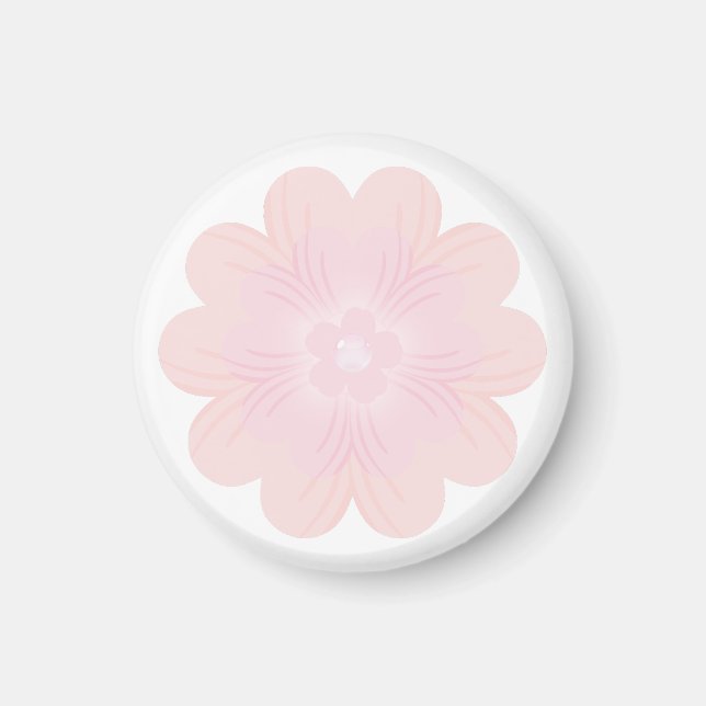 Mjuk Pastell Rosa Grafisk Blomma Magnet (Framsidan)