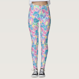 Mjuk Pastell Rosa Kärlek Leggings