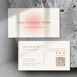 Mjuk Pastell Rosa Neutral Ombre Elegant Visitkort