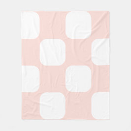 Mjuk Pastell Rosa & Vit Squircle Mönster Design Fleecefilt