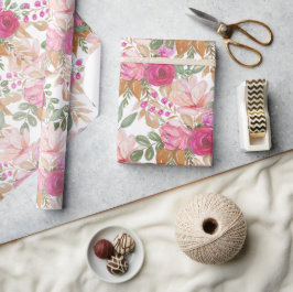 Mjuk Pastell Vårbukett med Blommor Presentpapper
