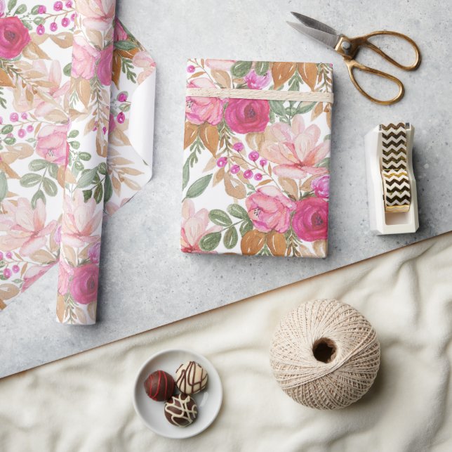 Mjuk Pastell Vårbukett med Blommor Presentpapper (Hantverk)