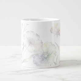 Mjuk Pastell Vilda Blommor Watercolor Elegans Jumbo Mugg