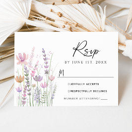Mjuk Pastell Vildblomma Bröllop RSVP-kort OSA Kort