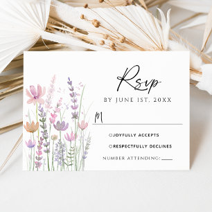 Mjuk Pastell Vildblomma Bröllop RSVP-kort OSA Kort