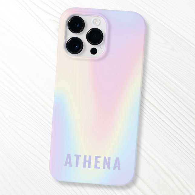 Mjuk pastellartad regnbåge i namn trendig, modernt (Soft pastel rainbow name trendy modern minimal Case-Mate iPhone case
)
