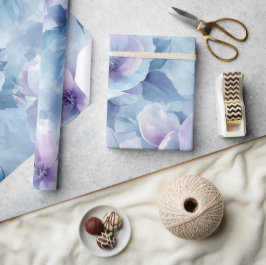 Mjuk pastellblå Blommigt, Oljemålning Presentpapper