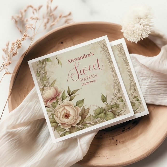 Mjuk pastellBlommigt Vattenfärg Söt 16 Pappersservett (Skapare uppladdad)