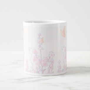Mjuk pastellfärgad blom- och fjärilsjättekop jumbo mugg