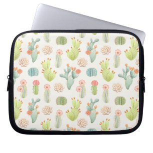 Mjuk pastellfärgad kaktus & suckulent mönster laptop fodral
