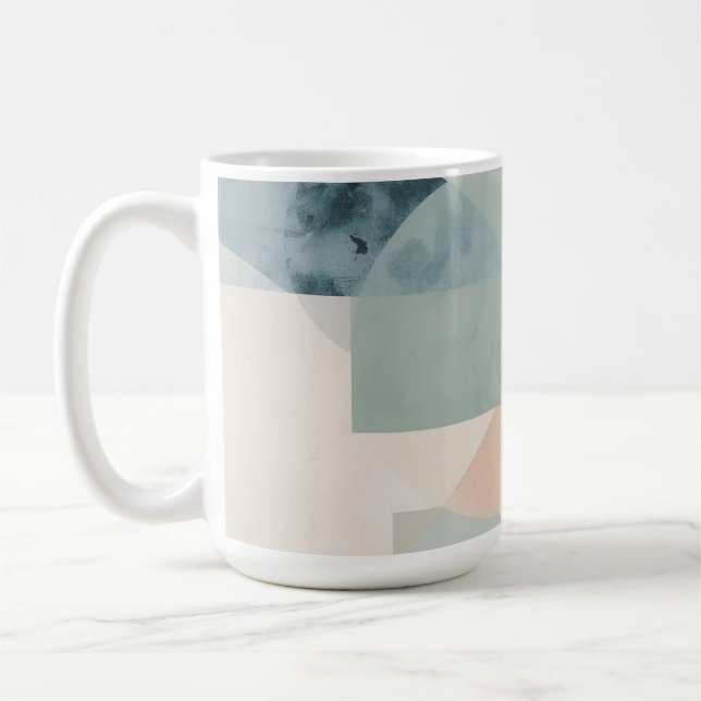 Mjuk pastellgeometri - Abstrakt Modern Art Print Kaffemugg (Vänster)