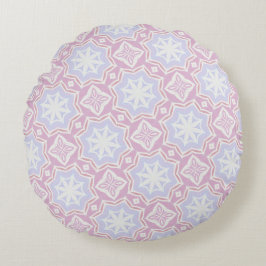 Mjuk pastellGeometric Round Pillow Rosa & Lavender Rund Kudde