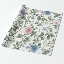 Mjuk pastellGult och blå botaniska vindesign